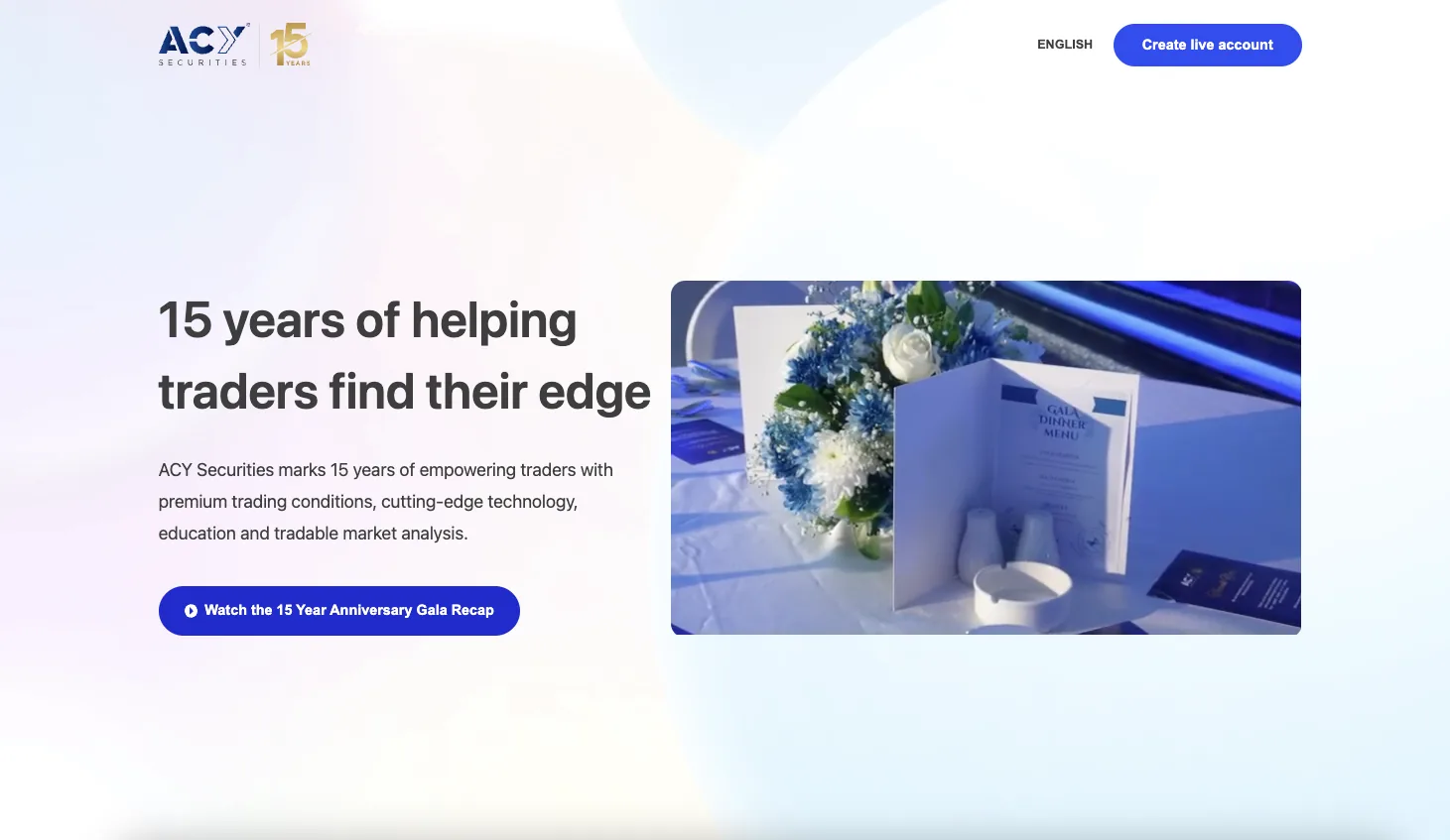 ACY 15-year anniversary campaign — scroll-driven storytelling on WordPress with timeline animation, milestone counters, and gallery transitions