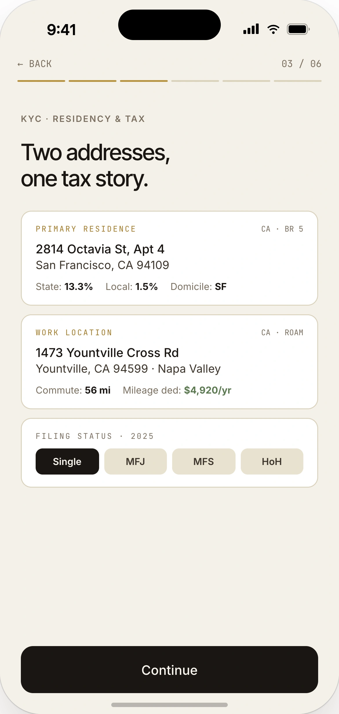 KYC residency — physical address verification with proof-of-address upload