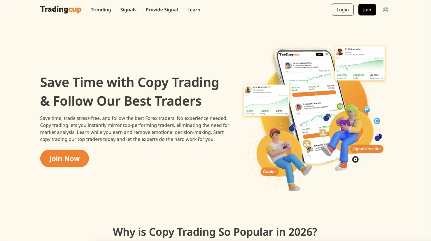 TradingCup home — Save time with copy trading, follow best Forex traders, copier and signal provider