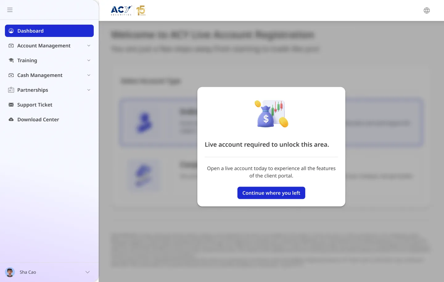 ACY Mobile KYC — Step 3: Trading experience assessment