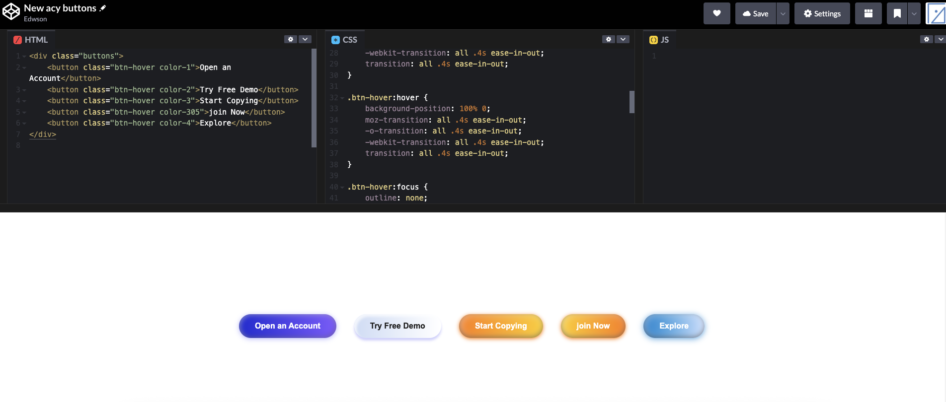 ACY button system code - gradient hover animations