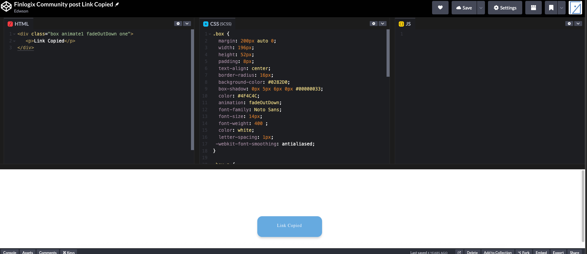 Finlogix Community Link Copied - Micro-interaction feedback