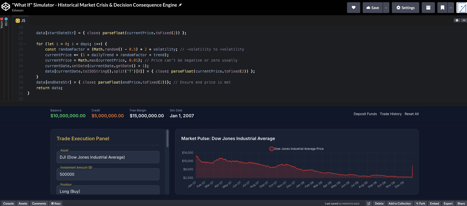 What If Historical Financial Simulator - Market crisis backtesting