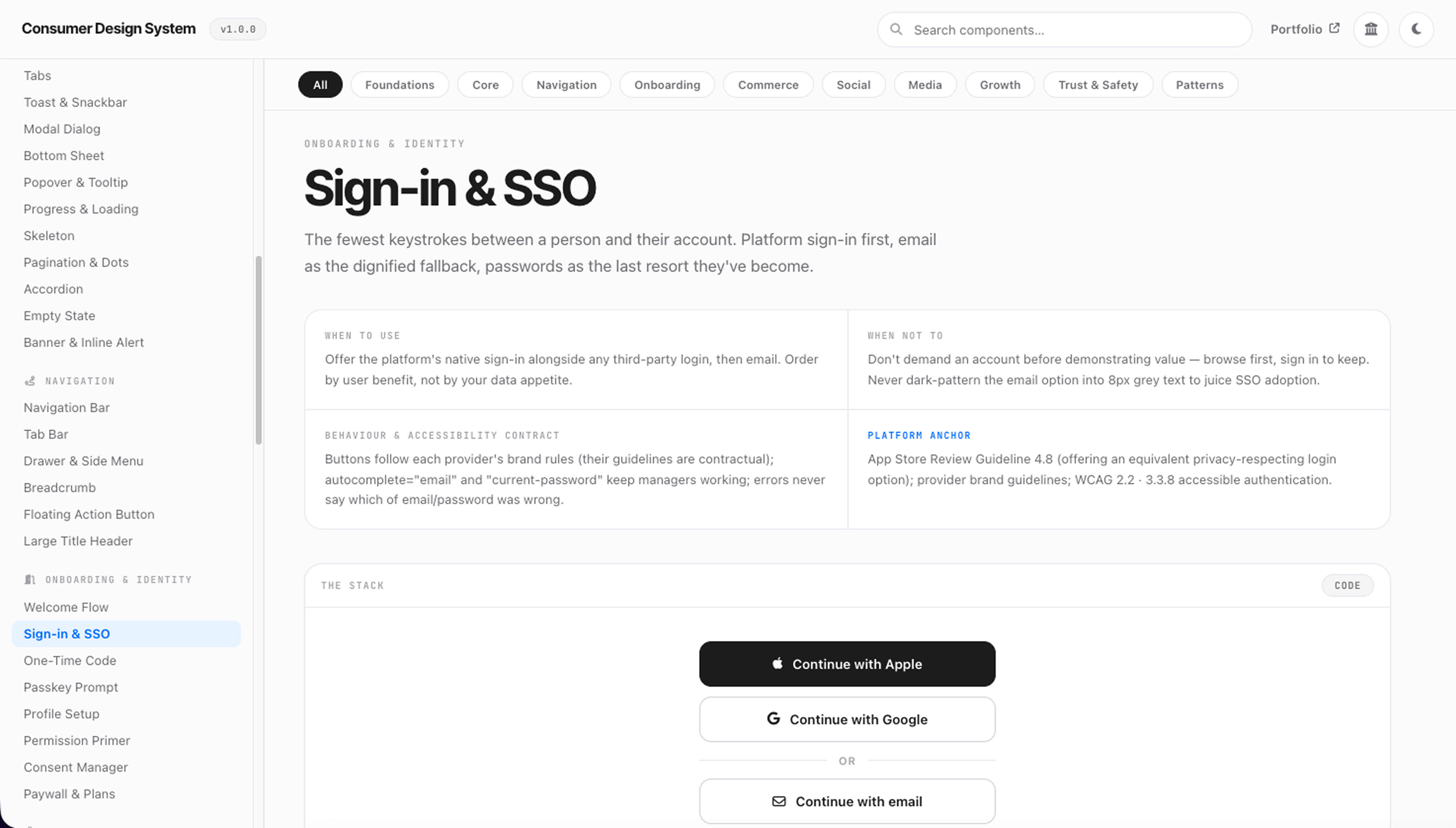The Consumer Design System — 170 component categories for B2C, token-driven, dual-theme, zero dark patterns