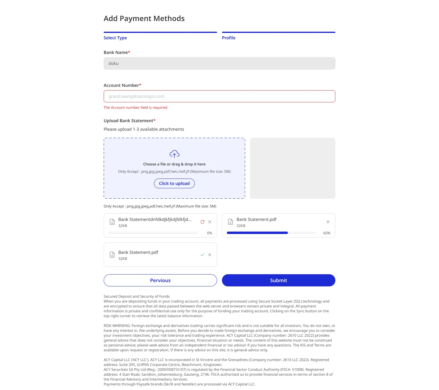 E-wallet transfer between accounts